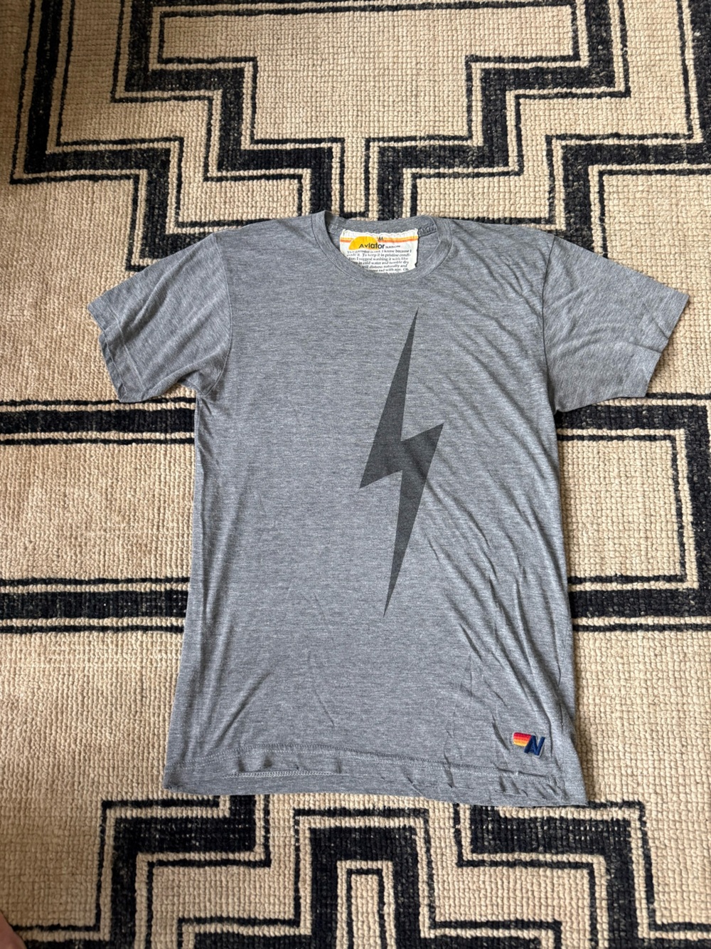 Aviator Nation Lightning Bolt Grey Men's T-Shirt